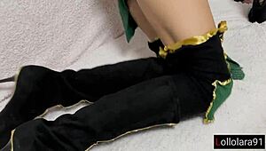 Jade In Mortal Kombat Cosplay Gets Clothes Ripped For Creampie