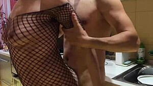 the best sex in the kitchen with milf wife and anal assfucking