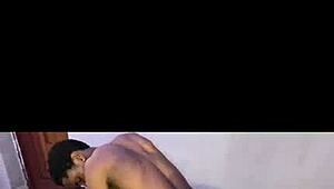 fellow student drills that juicy ebony pussy hard in the bedroom 😏