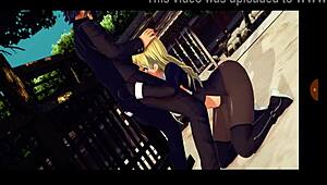 The naughty nun interacts with friends in game