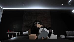 playing with goth friend in roblox