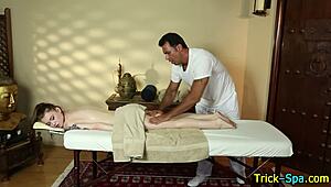 Amateur Babe Back Rubbed