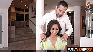 Step dad fucking step daughter behind step moms back in taboo old and young