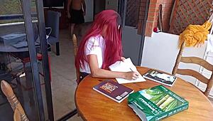 Stepmother and stepsister fucked at university