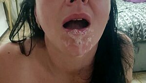 Unfaithful Married Latina Milf Begs for Cum as Slut