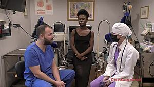 Rina Arem Receives Yearly Gyno Exam From Doctor And Nurse