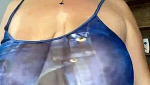 elastic saggy heavy tits want to jump out with hard nipples!!