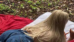 Cute blonde feels intense pleasure with hidden sex toy in her ass