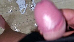 he builds to intense asmr orgasm with big dick, elegant handjob, hot moans, and spits on cock