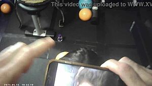 Why is this brunette getting blown and fucked behind the scenes?