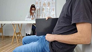 Intense Risky Handjob For Receptionist