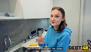 debt4k naughty college slut has no rules and is having anal fuck with a house manager