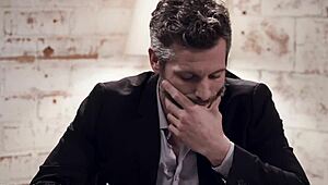 hot long-legged brunette rides her boss hard 😈