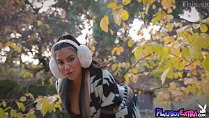 Awesome Brunette Milf Lena The Plug Rips Clothes To Reveal Amazing Boobs Outdoor!