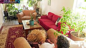 Stepmom convinces stepson to enjoy her body and cum inside her.