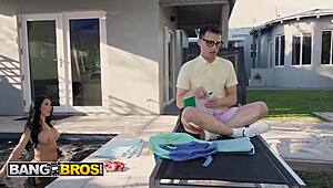 Stressed student gets the perfect study break when his stepmom danae mari offers her wet pussy