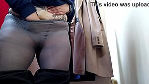 Mature Stepmom Fucks Her Horny Wet Pussy In The Fitting Room!