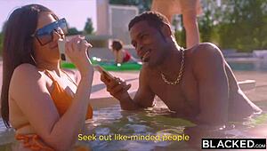 blacked hottie penelope has secret pool sex with huge bbc?