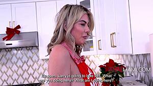 Addyson James gives her stepson some hush ass in the kitchen