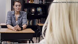 hot long-legged brunette rides her boss hard 😈