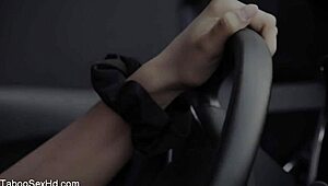 hot long-legged brunette rides her boss hard 😈