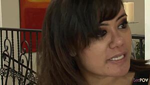 serious asian dyke fucks with strapon and toys!