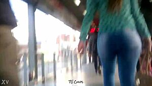 Amateur moves her big ass in HD outdoors