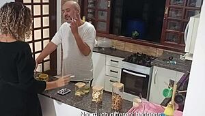 hotwife unfaithful anal sex in bar pantry creampie