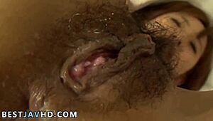 Squirt-loving unshaved asian breezy yui misaki gets tight hoots and muddy throat romped by meaty dildo in rough jav