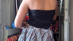 Desi maid got fucked by master in cupboard with creampie