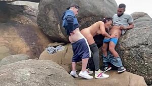 casada fudendo na praia com dois, amateurs latina african.