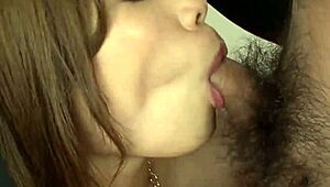 rika aiba, insane milf treats two fortunate boys to super hot deep-throat session in jav