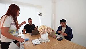 i convinced my friend to pay my mute employee for threesome, fucked her while stepmom slept