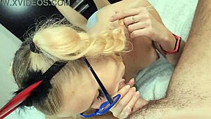 cute nerdy teen strips and sucks me off in pov