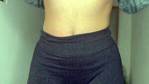 Sexy Brazilian teen fingers wet pussy in bathroom 😏