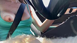 italian big tits milf artemisia love hot tits outdoor close up session horny af car driving