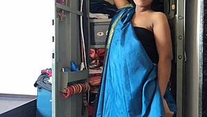 Desi maid got fucked by master in cupboard with creampie