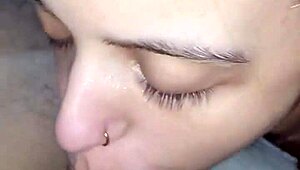 first blowjob for boyfriend, cum on my big tits 😍