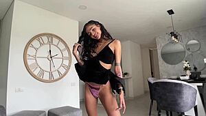 hot petite 18+ teen latina fucks old man before her date!