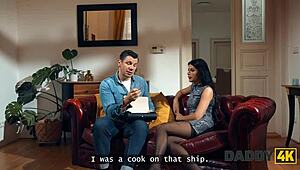 daddy4k small 18+-titted brunette is professionally cheating on her bf in the next room