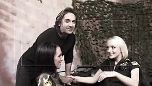 farrah fox and sexy t tease in costumes and fishnets for ffm action