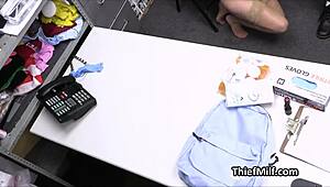 big tit nurse thief sucks off officer after getting caught on hidden cam at work