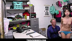 Teenrobber tiny 18+ tits shoplifter orgasms riding officers big dick aria valencia