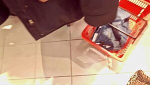 Nicoletta's Tight Jeans Try-On Exposes Mature Curvy Ass Big Pussy Seduction in Shop