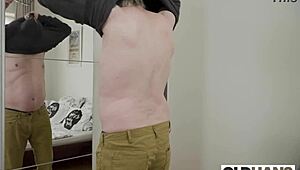 Intriguing scene of helping hand for oldhans in neighborhood setting