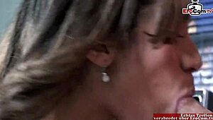 brunette latina girl with small 18+ tits fucks in mini skirt and gets mouth cumshot