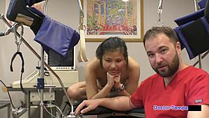 Dr. Tampa conducts Raya Nguyen's yearly physical exam