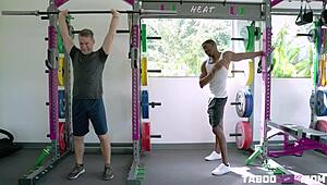 Blonde MILF Cory Chase cheats with massive black cock in steamy gym encounter