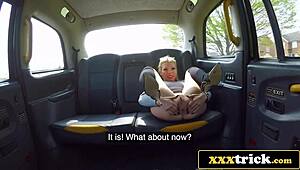 blonde woman's ass stretched in london cab