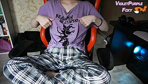 Virgin fingers nipples to orgasm alone.